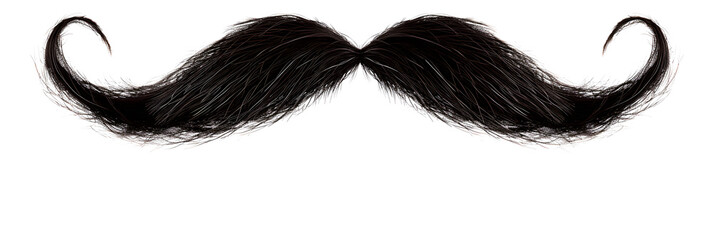  a mustache with  curly black hair - obrazy, fototapety, plakaty