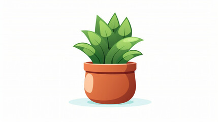 Icon of potted plant isolated on white background