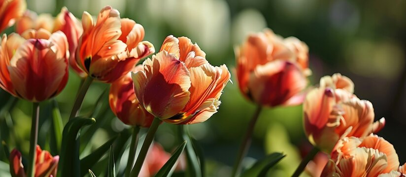 Tulipa 'Apricot Parrot' is an apricot Parrot Tulip.