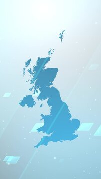 Mobile Vertical Resolution 1080x1920 Pixels, United Kingdom Country Map Slider Background Opener, Suitable for Patriotic Programs, Corporate Intros, Tourism, Presentations
