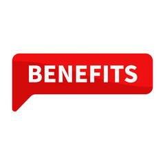 Benefits In Red Rectangle Shape For Promotion Business Marketing Social Media Information
