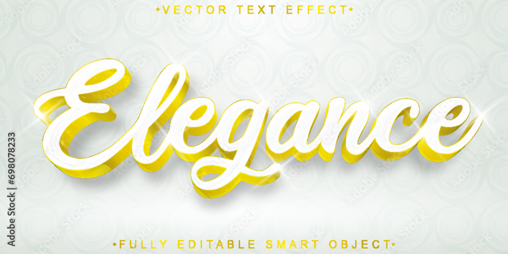 Poster luxury white elegance vector fully editable smart object text effect