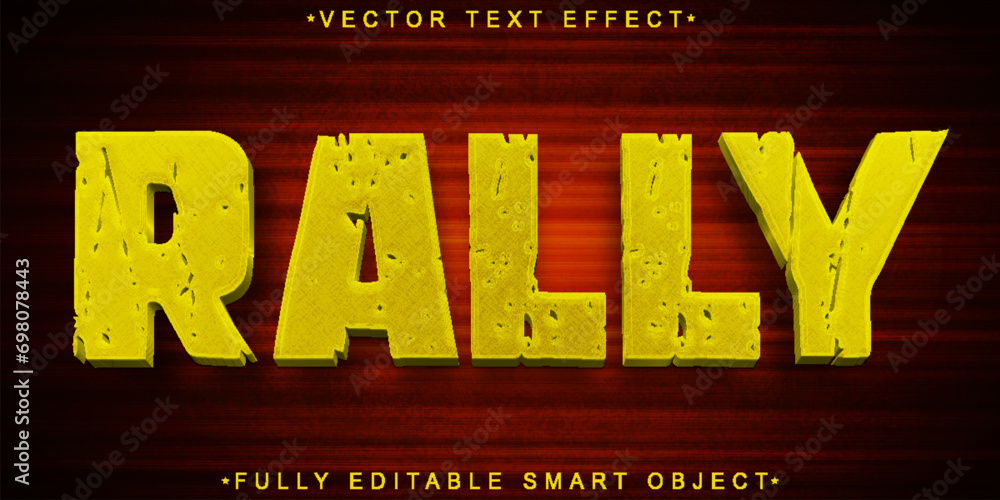 Aufkleber yellow worn fast car rally vector fully editable smart object text effect