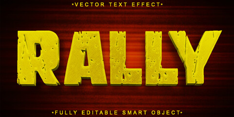 Yellow Worn Fast Car Rally Vector Fully Editable Smart Object Text Effect © HUMA