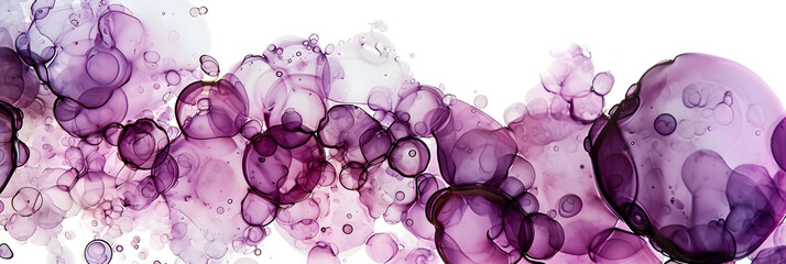 purple bubbles isolated on white background - obrazy, fototapety, plakaty