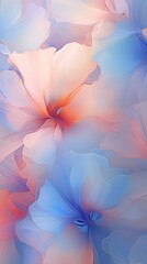 Pastel soft and delicate petals floating in an abstract garden