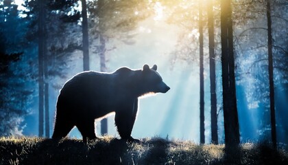 森の中の熊 - obrazy, fototapety, plakaty