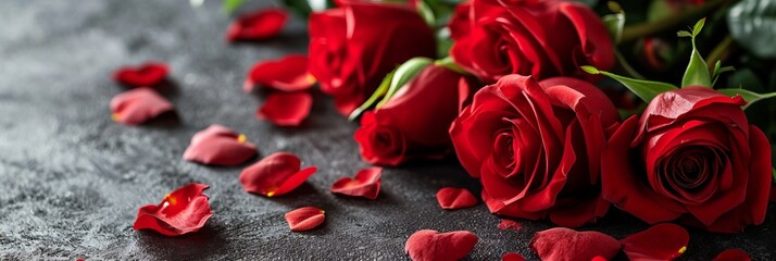Valentine's Day. Natural fresh red roses