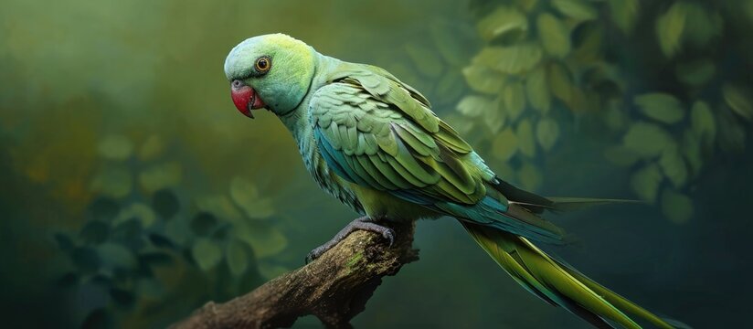 The ring-necked parakeet is a medium-sized parrot in the Psittacula genus.