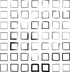 Hand Drawn doodle grunge square highlighter. Marker scribble scrawl frames. Pen rectangle borders. Vector illustration