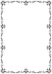 Classic ornate border and frame element. Vintage ornament vector isolated on white background. Decorative line for frame, page, template, poster, new year greeting card, invitation.