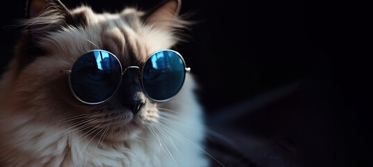 Cool cat in glasses,Pets