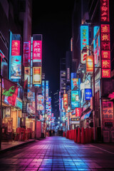 Pedestrian street in Tokyo at night. Tokyo is the capital of Japan .