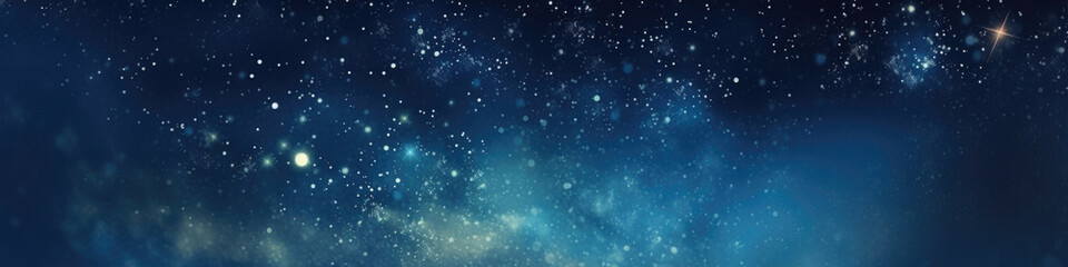 Abstract night sky with stars and nebula. panoramic background