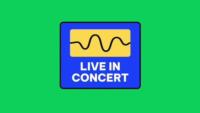 Live in Concert Dynamic Text Waveform Animation  Green Screen Background