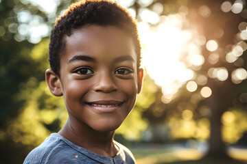 portrait of a happy black boy