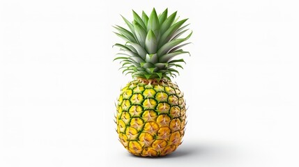 Isolate on a white background sweet juicy pineapple