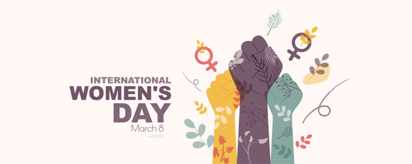 International Women's Day banner.  - obrazy, fototapety, plakaty