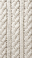 White knitted texture as background, closeup. Knitted pattern