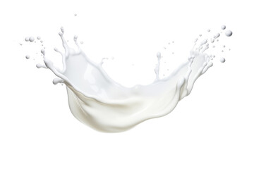 Milk drops and splashes isolated on transparent background. Abstract background with splashing white liquid
