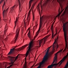 Luxurious Appeal: Deep Red Paper Texture with Crumpled Effect"