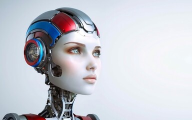 An image featuring the future AI robot face, a vision of Google Gemini, showcasing advanced robotic features and the forefront of AI innovation for future technology.