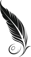 Vintage Quill Feather Vector for Classic Writing Themes