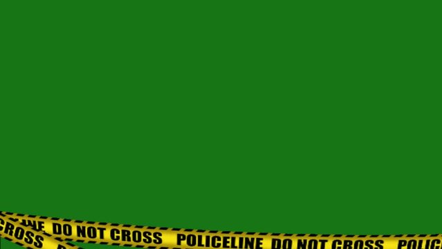 Police line transition 4k Green Screen Loop. Abstract police line, perfect for transitions, intros, intros, openings, etc.