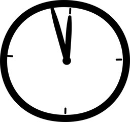 new year clock doodle