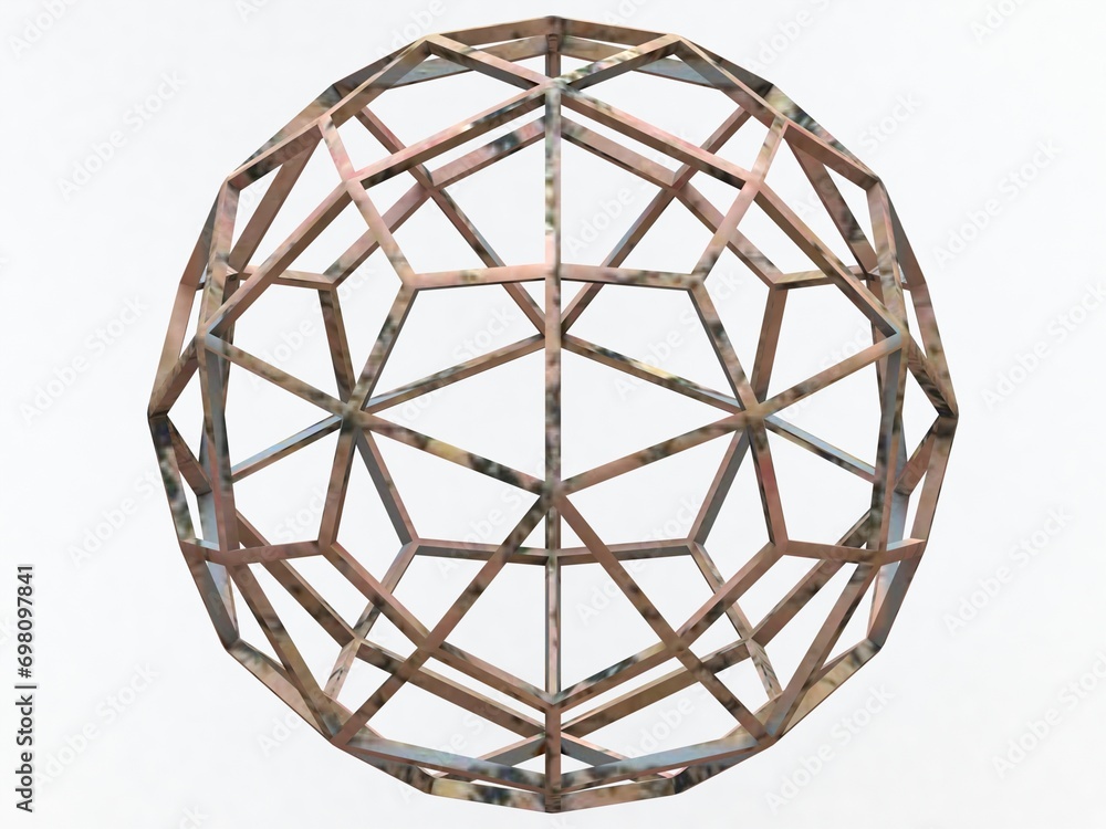 Poster wireframe shape deltoidal hexecontahedron 3d print model