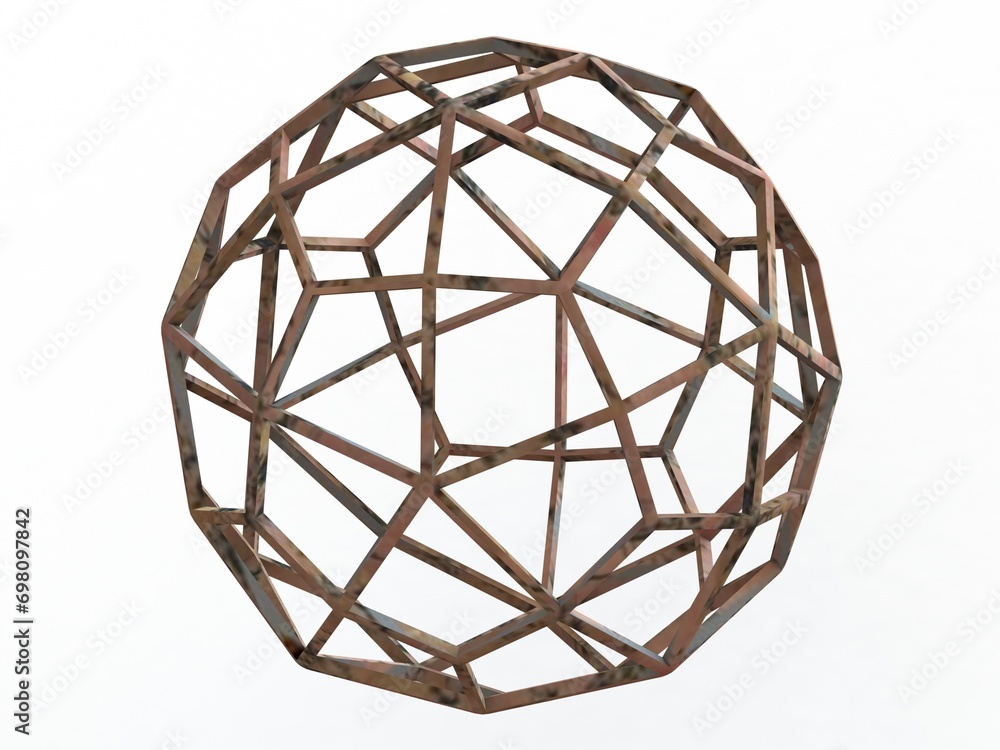 Poster wireframe shape deltoidal hexecontahedron 3d print model