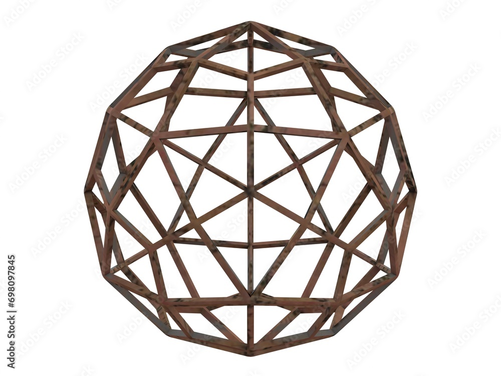 Poster wireframe shape deltoidal hexecontahedron 3d print model