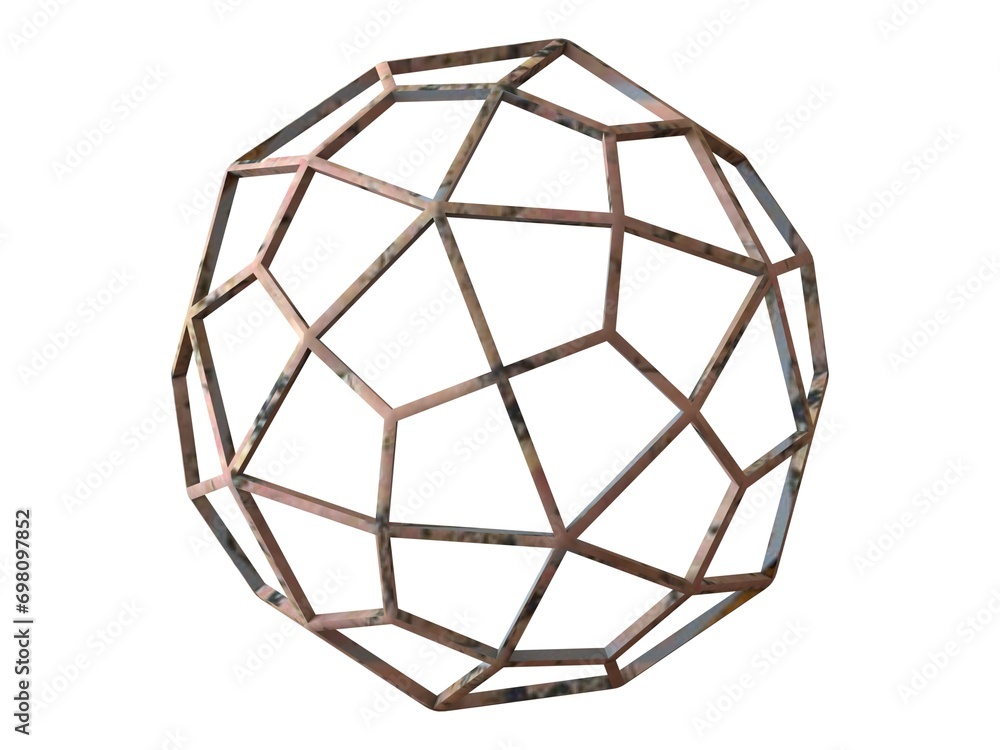 Poster wireframe shape deltoidal hexecontahedron 3d print model