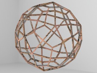 Wireframe Shape Deltoidal Hexecontahedron 3D print model