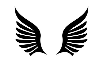 black wings vector icon logo