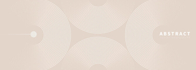 Beige delicate abstract geometric vector background with circular lines. - obrazy, fototapety, plakaty