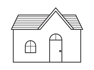 Simple outline house. Illustration on transparent background