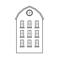 Simple outline house. Illustration on transparent background