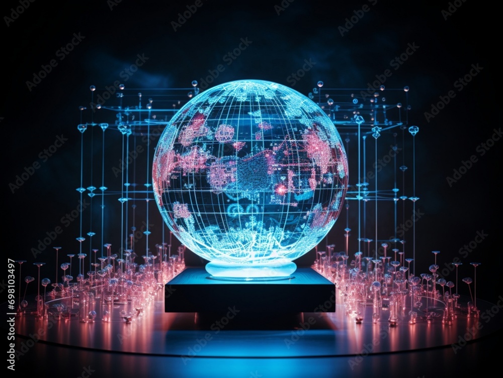 Aufkleber a crystalline globe concept: exploring the aesthetics and functionality - ai generative