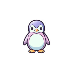 A cartoon  penguin on a transparent background, cutest sticker illustration, highly detailed character design, pastel color, die cut sticker, sticker concept design.