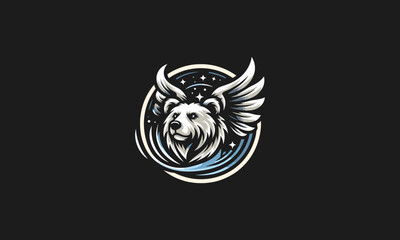 Fototapeta premium flying bear vector illustration logo design