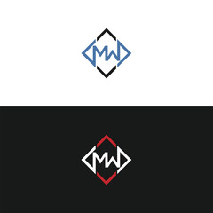 MW logo. M W design. White MW letter. MW, M W letter logo design. Initial letter MW linked circle uppercase monogram logo. M W letter logo vector design.	
