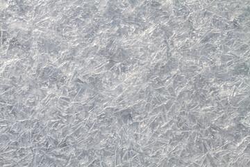 a pattern consisting of many small pieces of ice