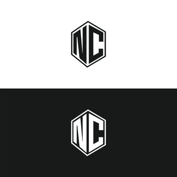 NC logo. N C design. White NC letter. NC, N C letter logo design. Initial letter NC linked circle uppercase monogram logo. N C letter logo vector design.	
