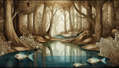 Foto op Plexiglas Mystische Landschaft in Jugendstil © Gerhard Wiener
