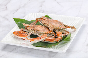 Yummy boiled crab in the plate