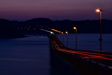 Poster 山口県の角島大橋の夜 © WISTERIA