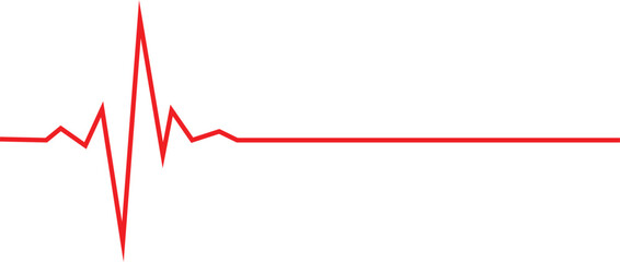 Red heartbeat pulse rate line on white background. vector illustration.