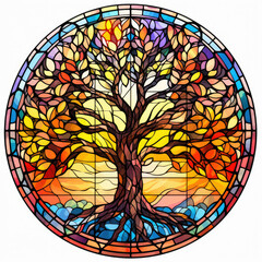 Tree of Life stained glass symbol