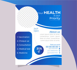 unique creative medical flyer design portrait orientation letter size 